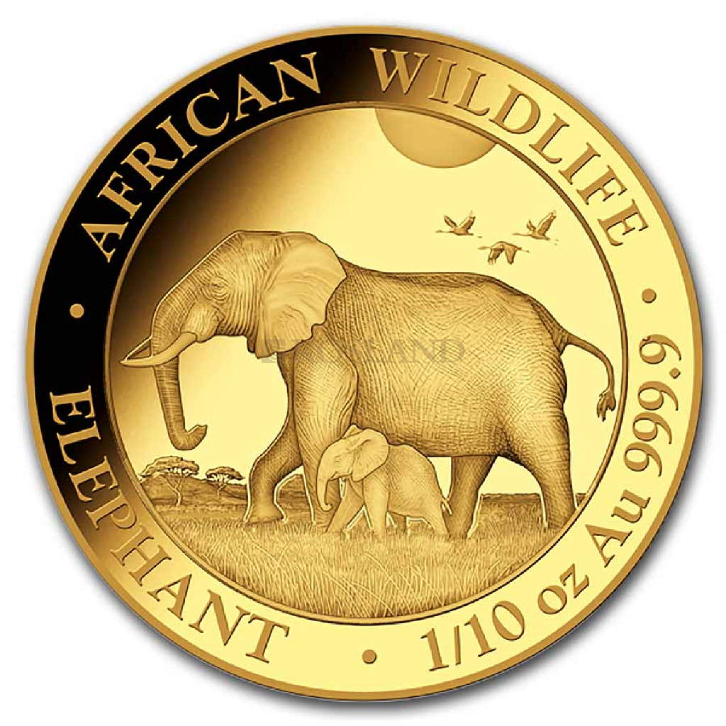1/10 Unze Goldmünze Somalia Elefant 2022