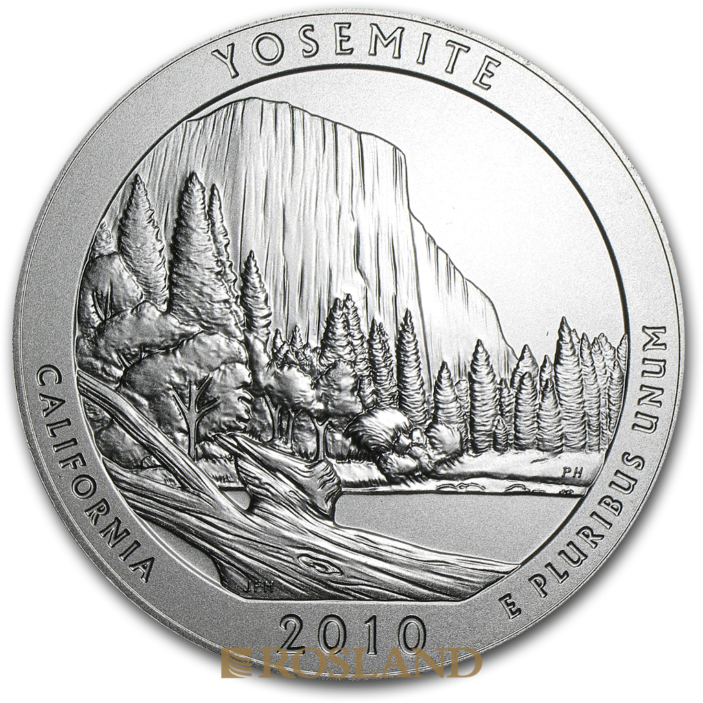 5 Unzen Silbermünze ATB Yosemite National Park 2010 P (Box, Zertifikat)