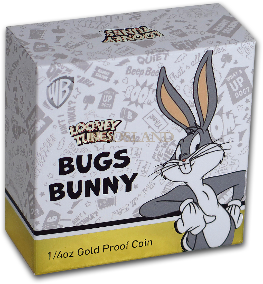 1/4 Unze Goldmünze Tuvalu Looney Tunes - Bugs Bunny 2019 PP (Box, Zertifikat)
