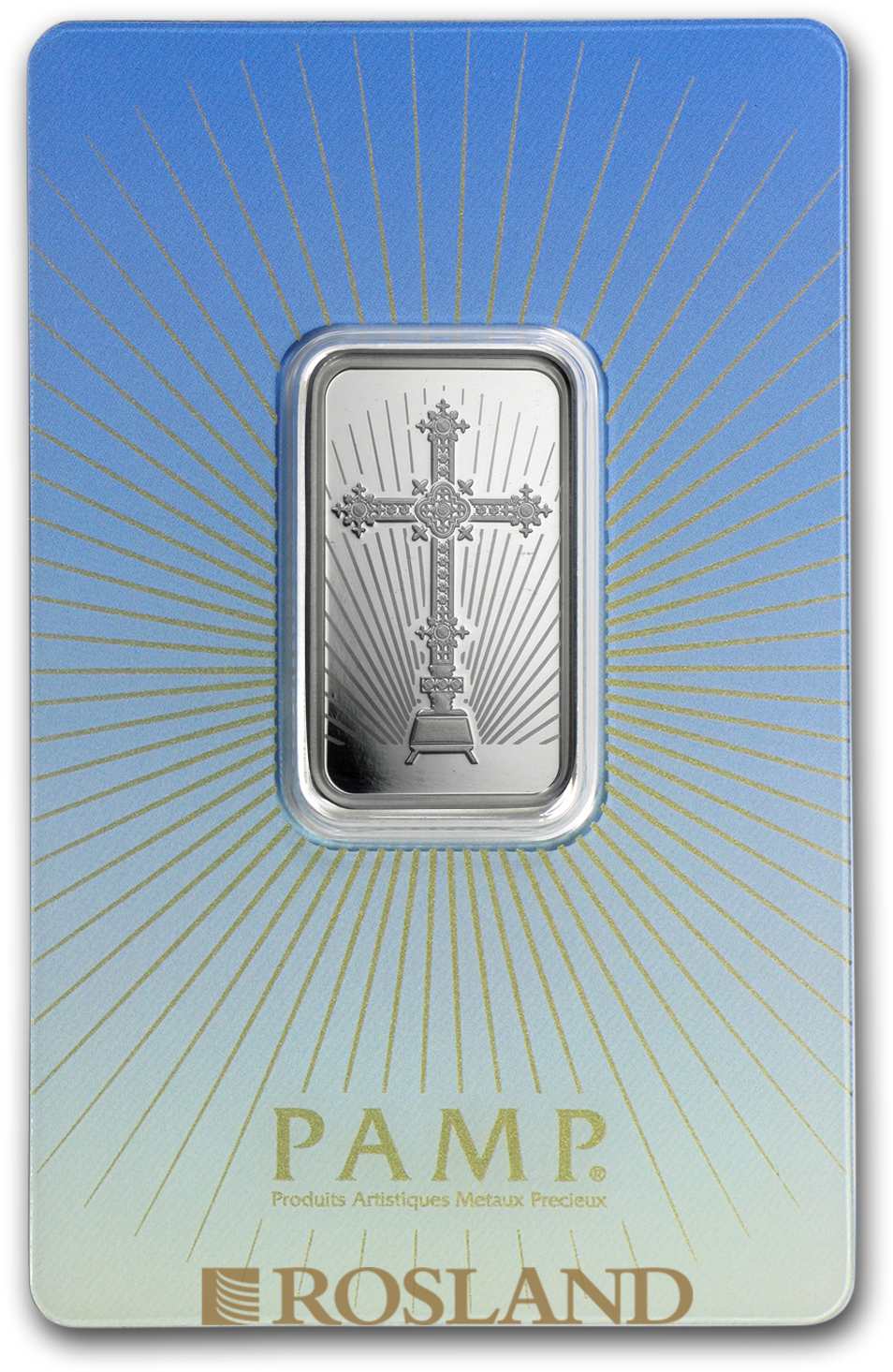 10 Gramm Silberbarren PAMP Religion - Römisches Kreuz