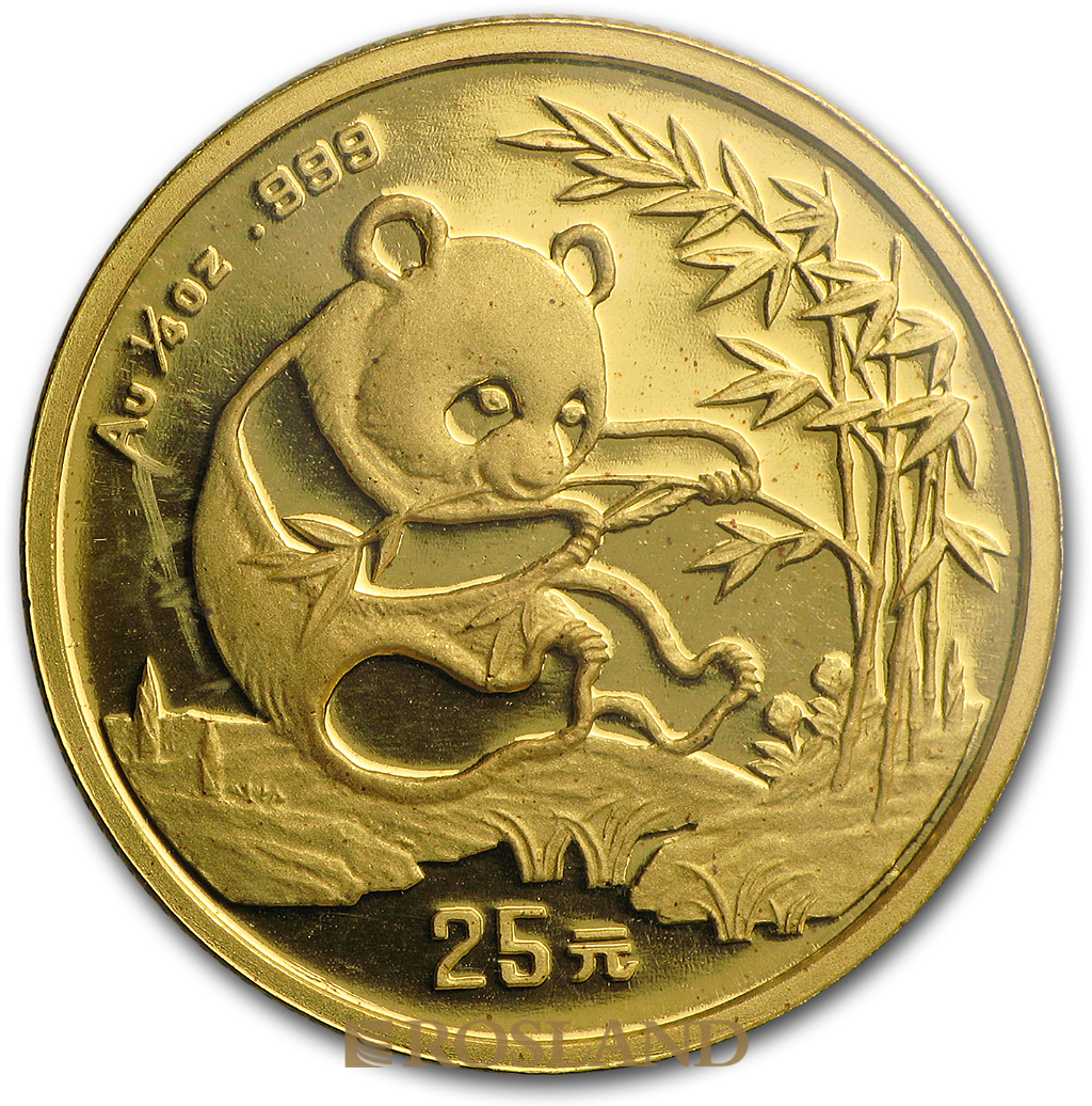 1/4 Unze Goldmünze China Panda 1994  (Großer Jahrgang)