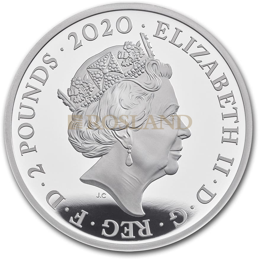 1 Unze Silbermünze GB Musiklegenden - Queen 2020 PP (Box, Koloriert)