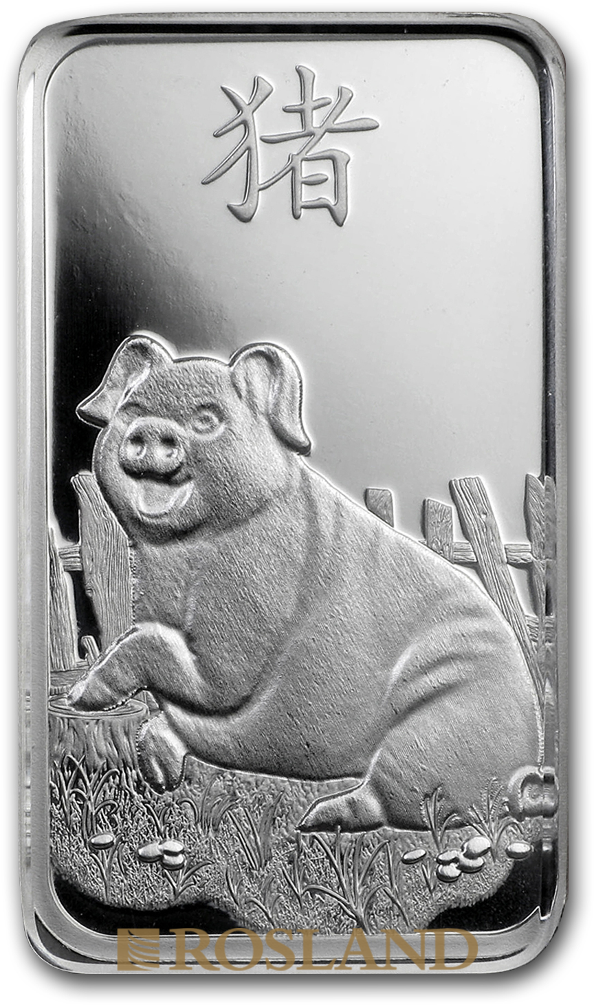 10 Gramm Silberbarren PAMP Lunar Jahr des Schweins 2019
