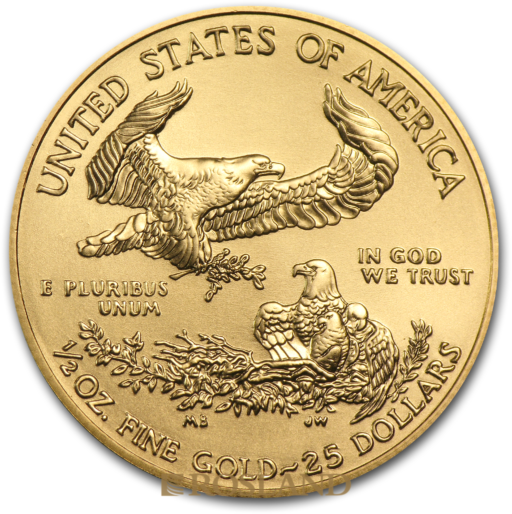 1/2 Unze Goldmünze American Eagle 2016