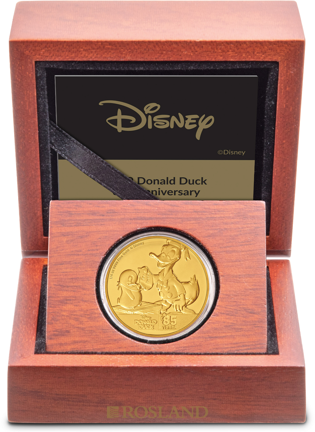 1/4 Unze Goldmünze Disney® Donald Duck 85 Jahre Jubiläum 2019 PP (Box, Zertifikat)