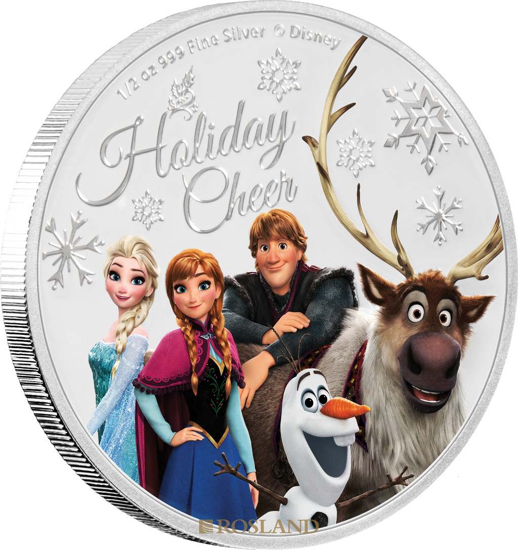 1/2 Unze Silbermünze Disney® Season's Greetings Holiday Cheer 2019 PP (Koloriert, Box, Zertifikat)