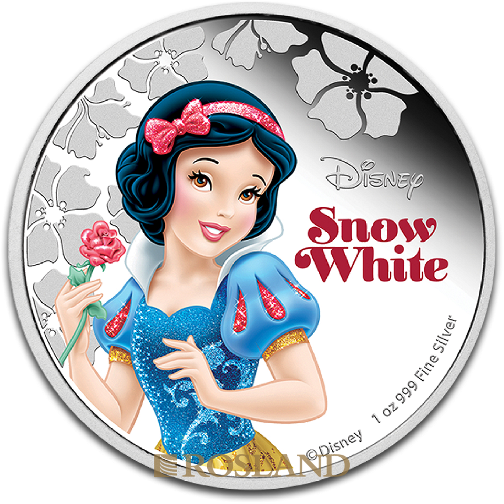 1 Unze Silbermünze Disney© Schneewittchen 2015 PP (Koloriert, Box, Zertifikat)