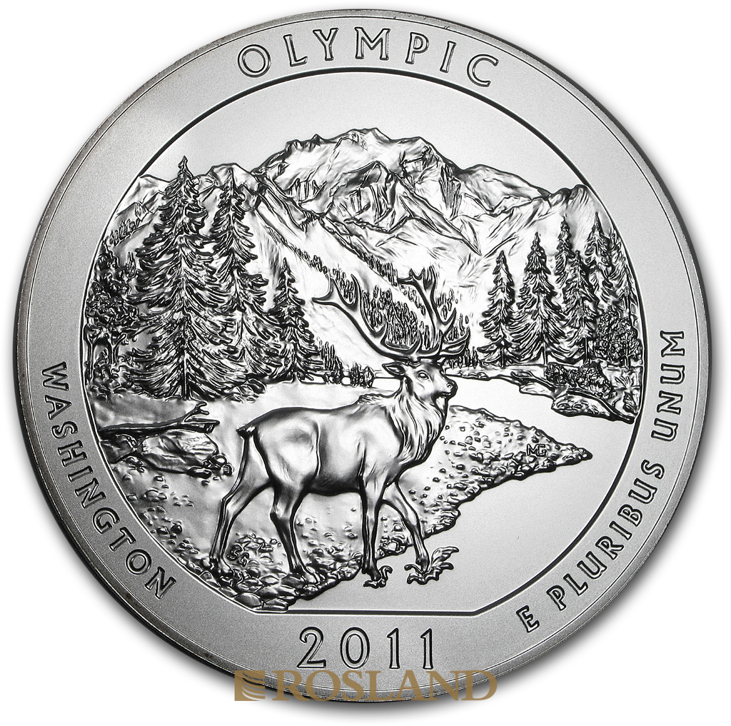 5 Unzen Silbermünze ATB Olympic National Park P 2011 (Box, Zertifikat)