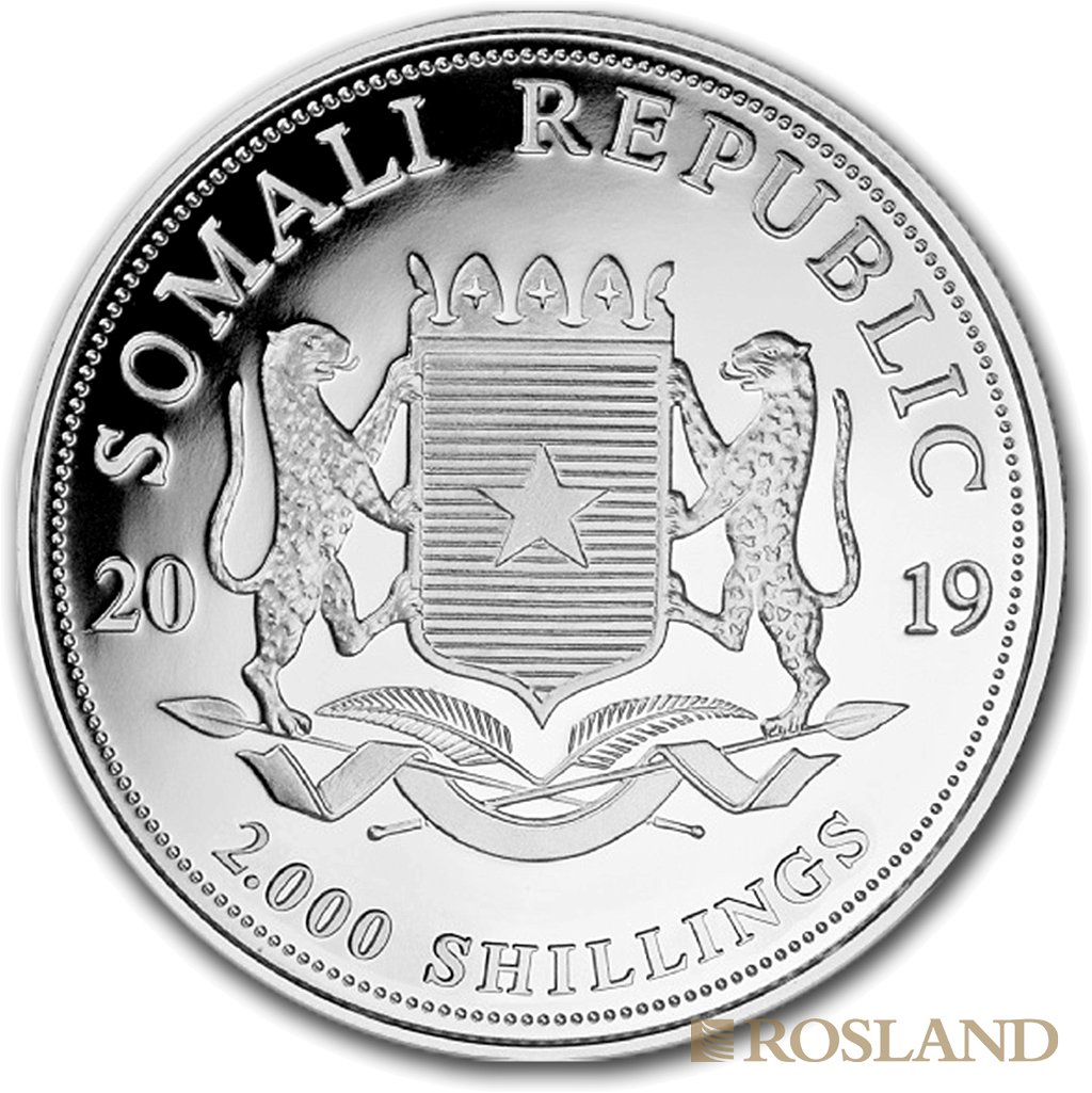 1 Kilogramm Silbermünze Somalia Elefant 2019