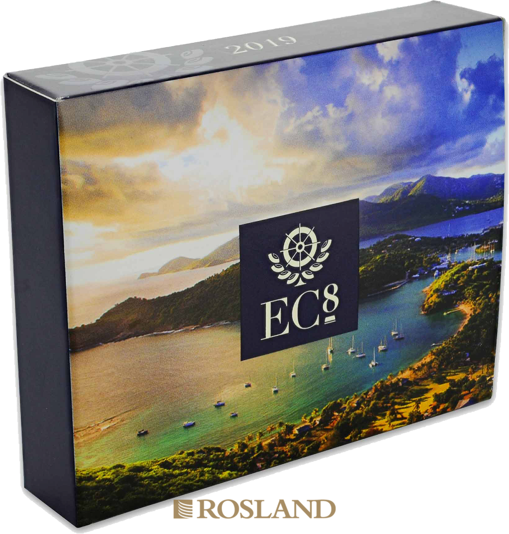 1 Unze Silbermünze EC8 Dominica Nature Isle 2019 PP (Koloriert, Box)
