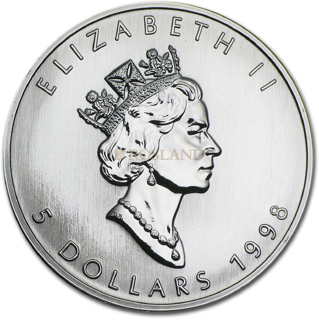 1 Unze Silbermünze Kanada Maple Leaf 1998