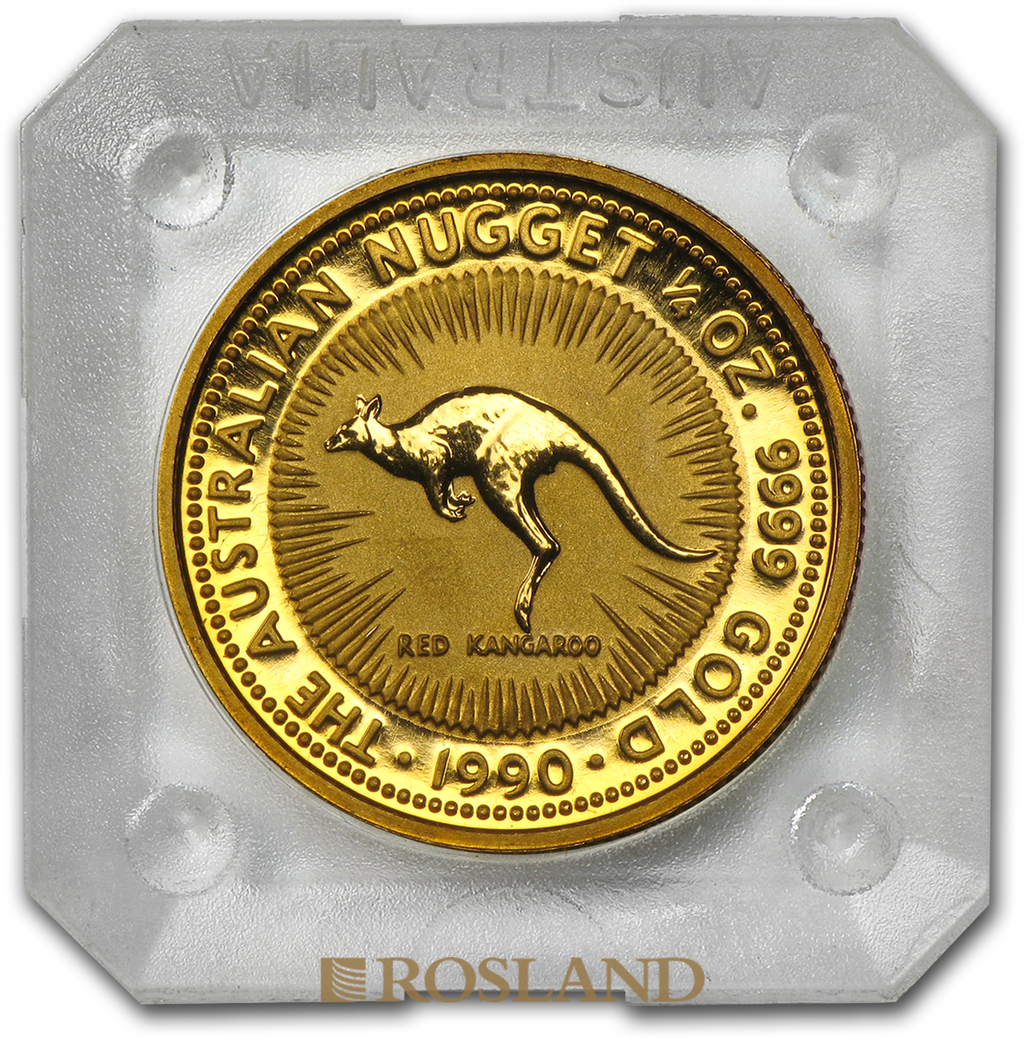 1/4 Unze Goldnugget Australien Känguru 1990