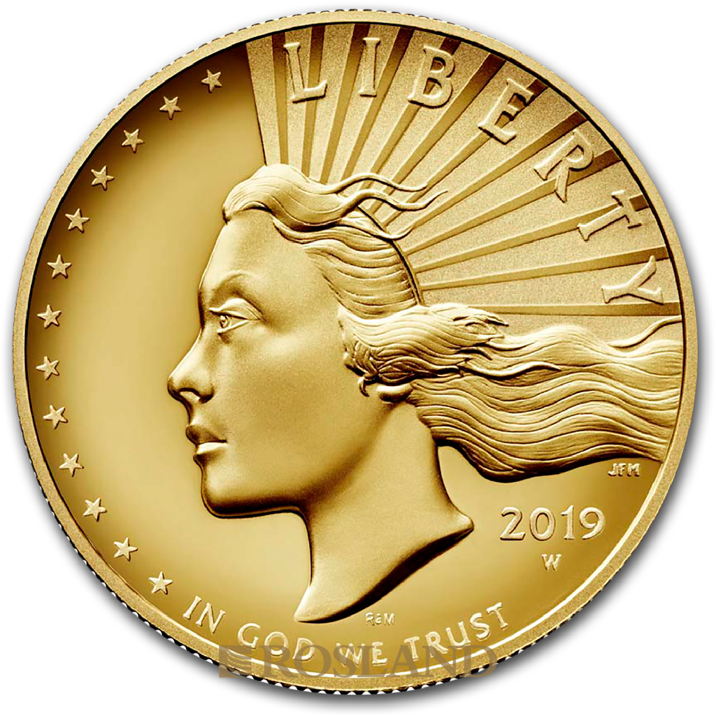 1 Unze Goldmünze American Liberty 2019 PL (HR, Box, Zertifikat)