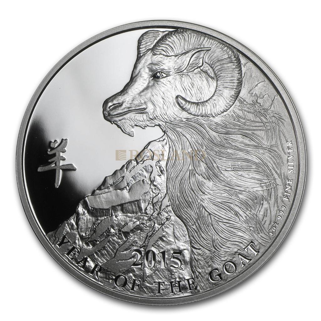 1 Unze Silbermünze Niue Lunar Jahr der Ziege 2015