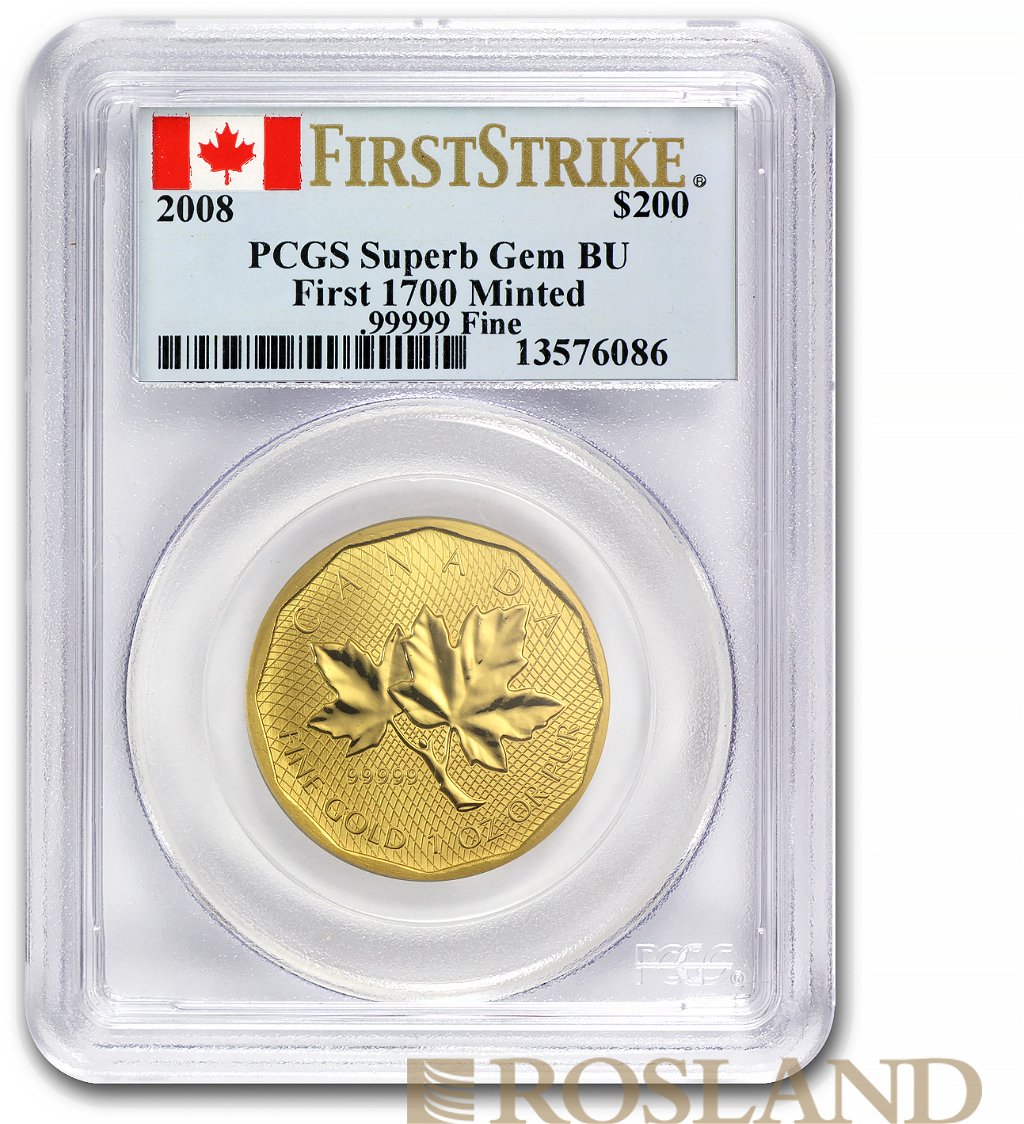 1 Unze Goldmünze Kanada Maple Leaf 2008 PCGS Superb Gem