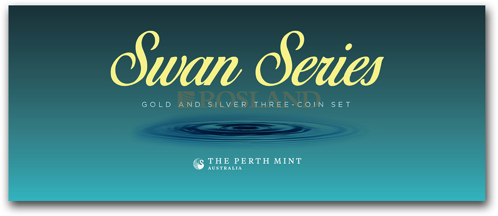 3 Gold- und Silbermünzen Set Australien Schwan 2018
