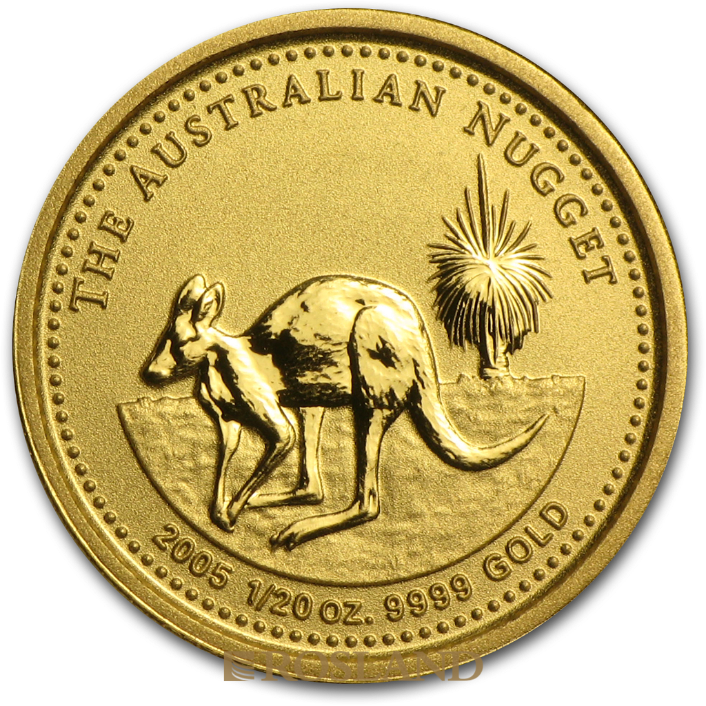 1/20 Unze Goldnugget Australien Känguru 2005