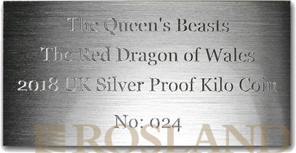 1 Kilogramm Silbermünze Queens Beasts Drache 2018 PP (Box, Zertifikat)