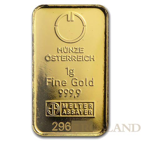 1 Gramm Goldbarren Münze Österreich Kinebar®