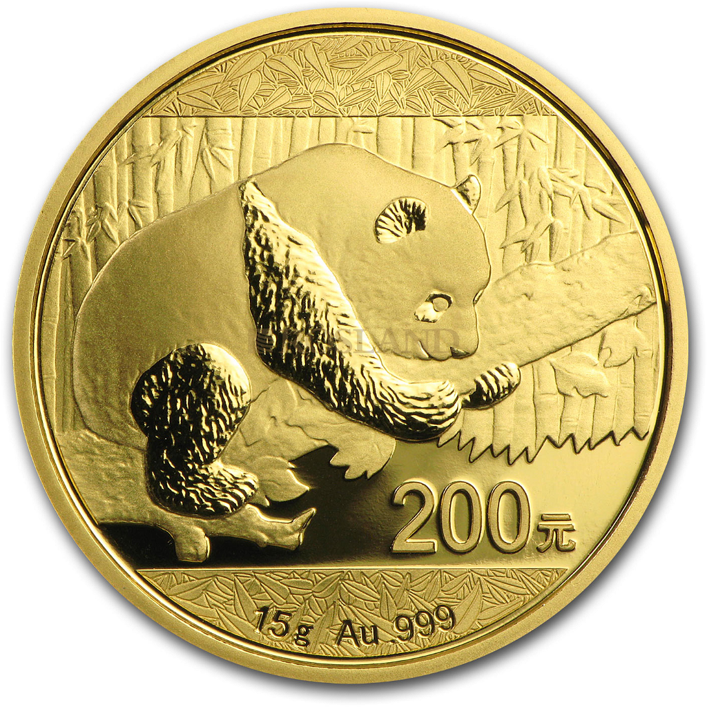 15 Gramm Goldmünze China Panda 2016
