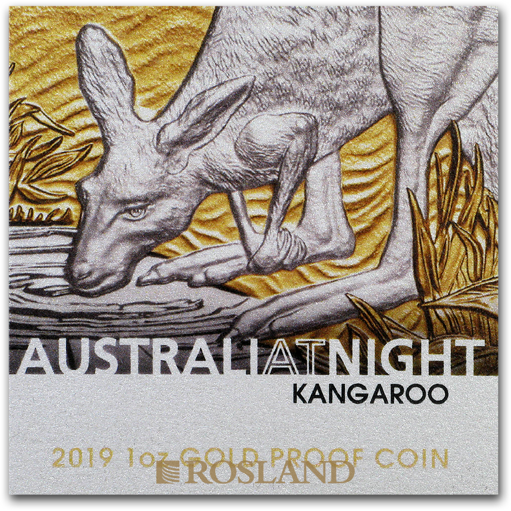 1 Unze Goldmünze Känguru - Australien bei Nacht 2019 PP (Box, Zertifikat)