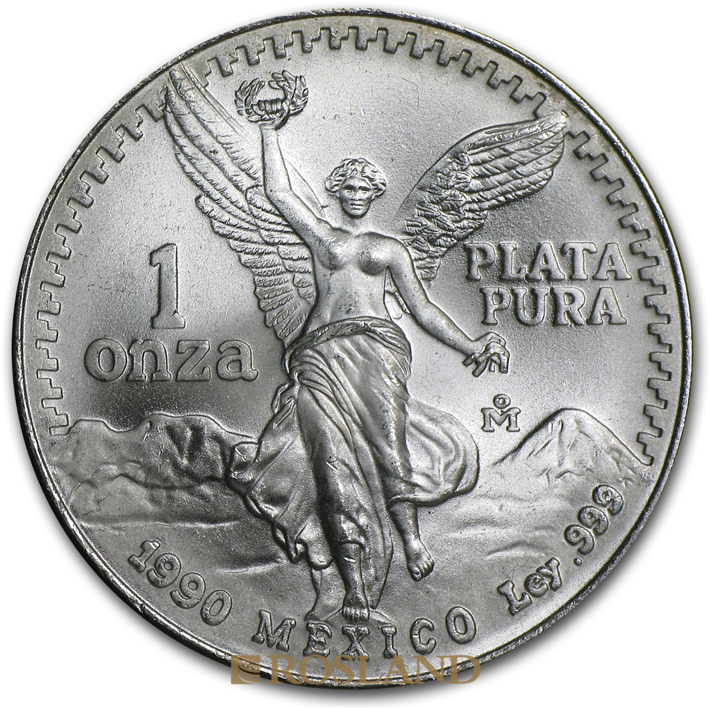 1 Unze Silbermünze Mexican Libertad 1990