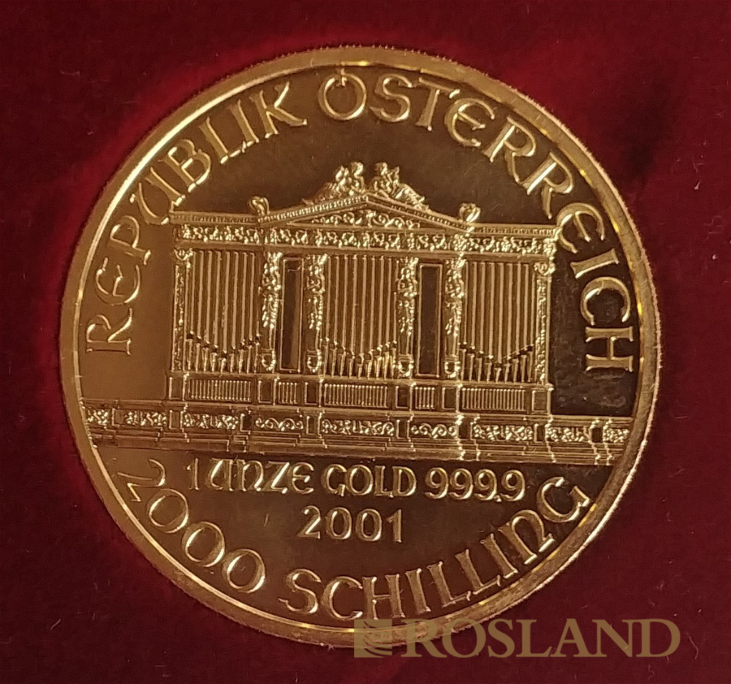 1,85 Unzen 4 Goldmünzen Wiener Philharmoniker 2001 (Set, PP-Like, Limited)