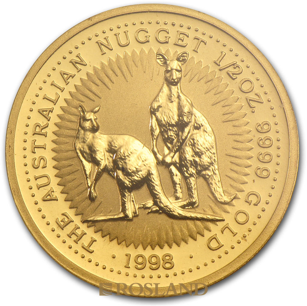 1/2 Unze Goldnugget Australien Känguru 1998
