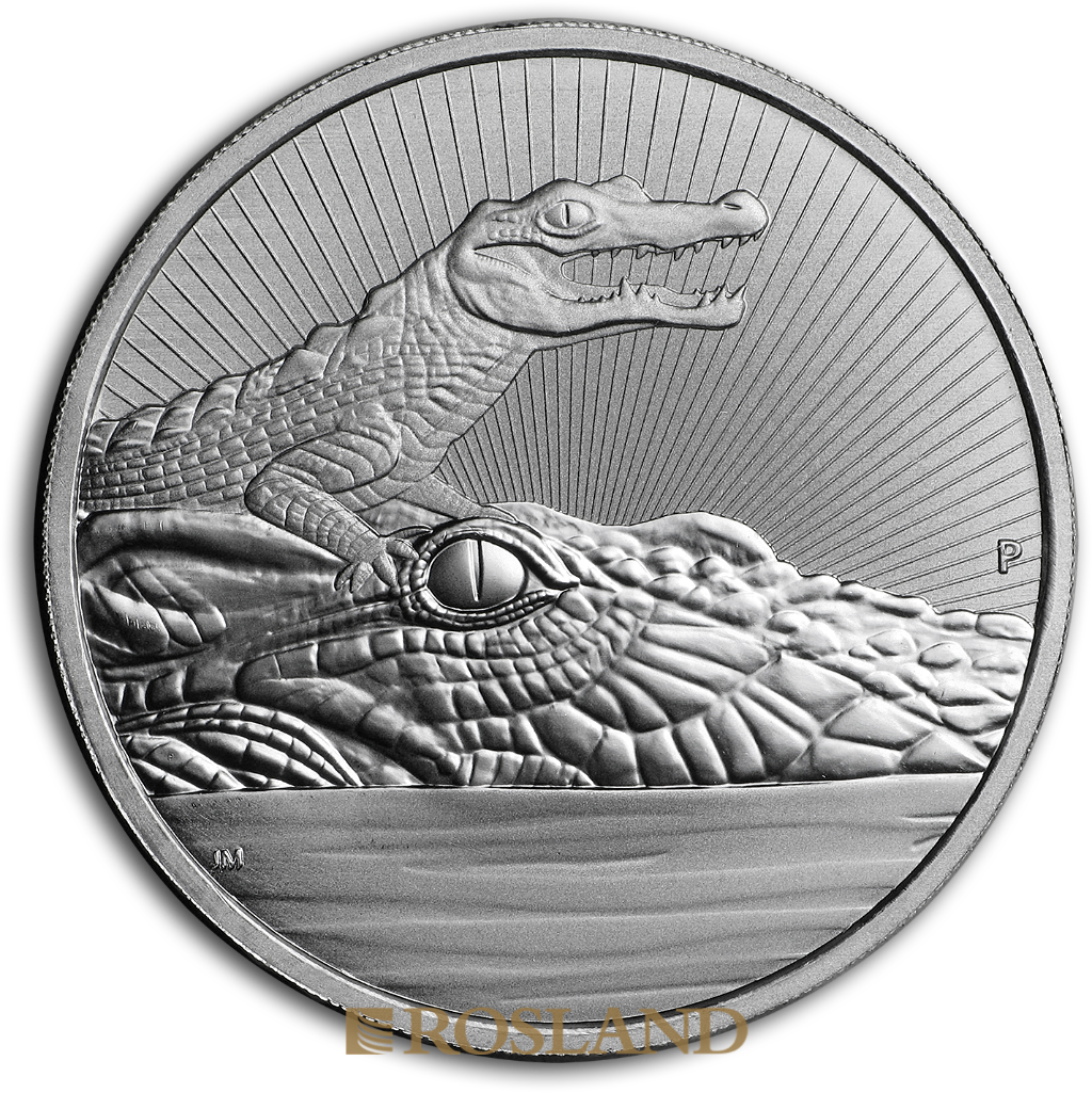 2 Unzen Silbermünze Perth Mint Krokodil 2019