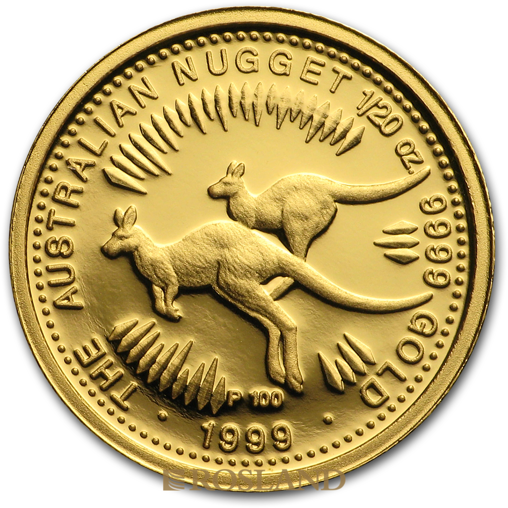 1/20 Unze Goldnugget Australien Känguru 1999 PP