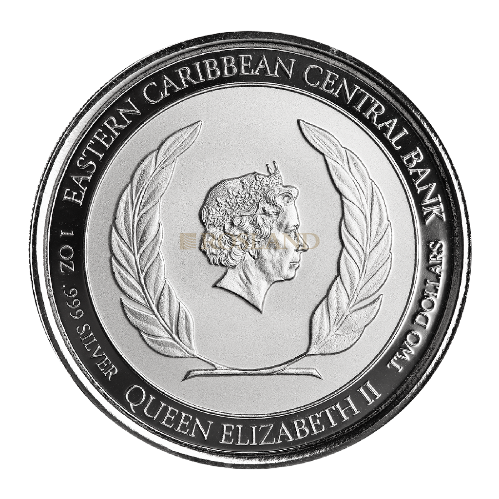 1 Unze Silbermünze EC8 Grenada Nutmeg Tree 2022 PP (Koloriert, Box)