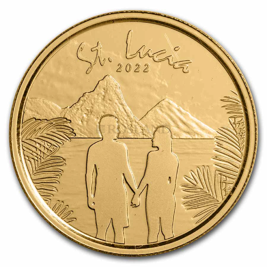 1 Unze Goldmünze EC8 St. Lucia Loving Couple 2022 (Blister, Zertifikat)