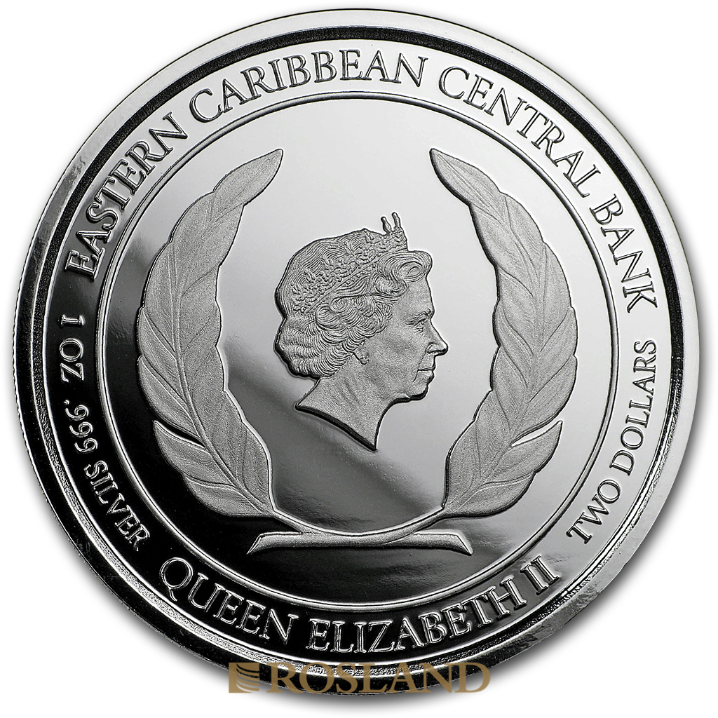 1 Unze Silbermünze EC8 Antigua & Barbuda Rum Runner 2018 PP (Koloriert, Box, Zertifikat)