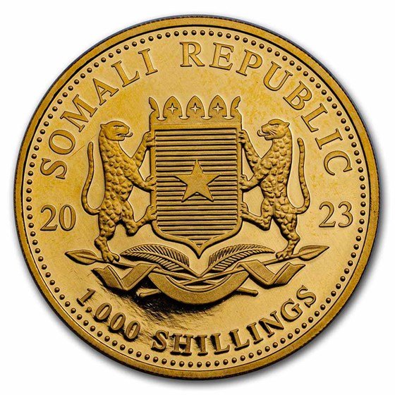 1,85 Unzen 4 Münzen Somalia Elefant Gold 2023 Set PP (Box, Zertifikat) Prooflike
