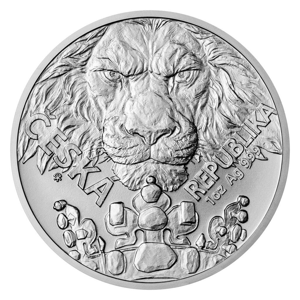 2 Unzen 2 Silbermünzen Set Tschechischer Löwe & Adler 2023 (Box,Zertifiakt)
