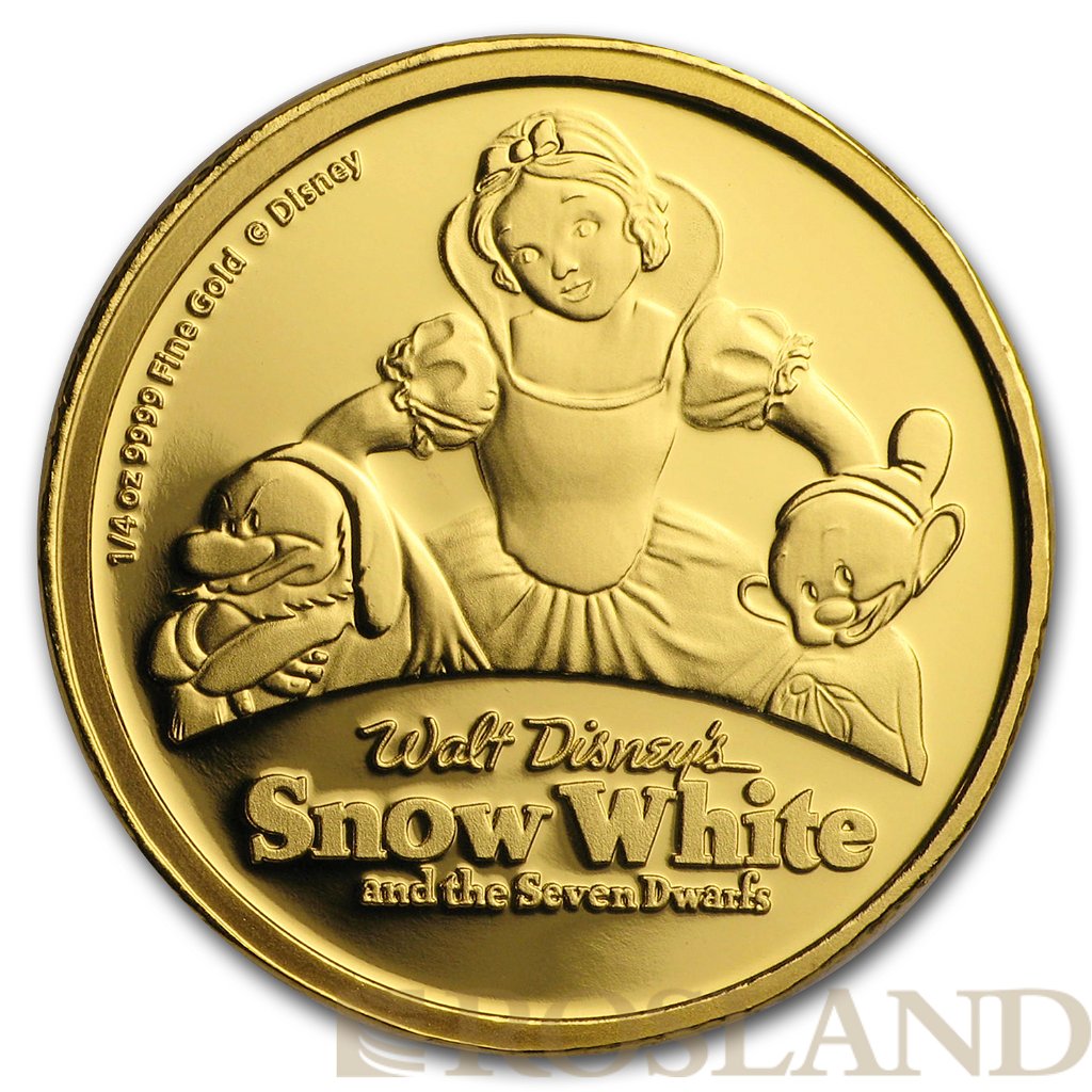 1/4 Unze Goldmünze Disney© Schneewittchen 80 Jahre 2017 PP (Box, Zertifikat)