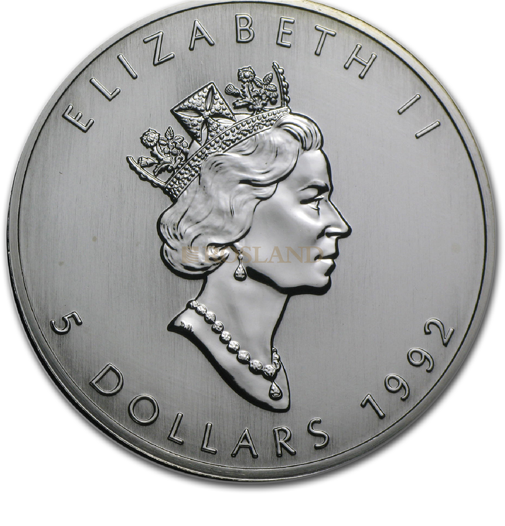 1 Unze Silbermünze Kanada Maple Leaf 1992