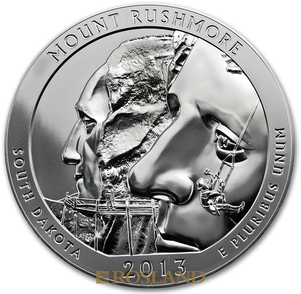 5 Unzen Silbermünze ATB Mount Rushmore National Memorial 2013