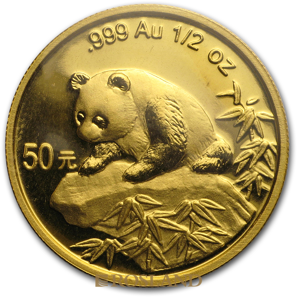 1/2 Unze Goldmünze China Panda 1999