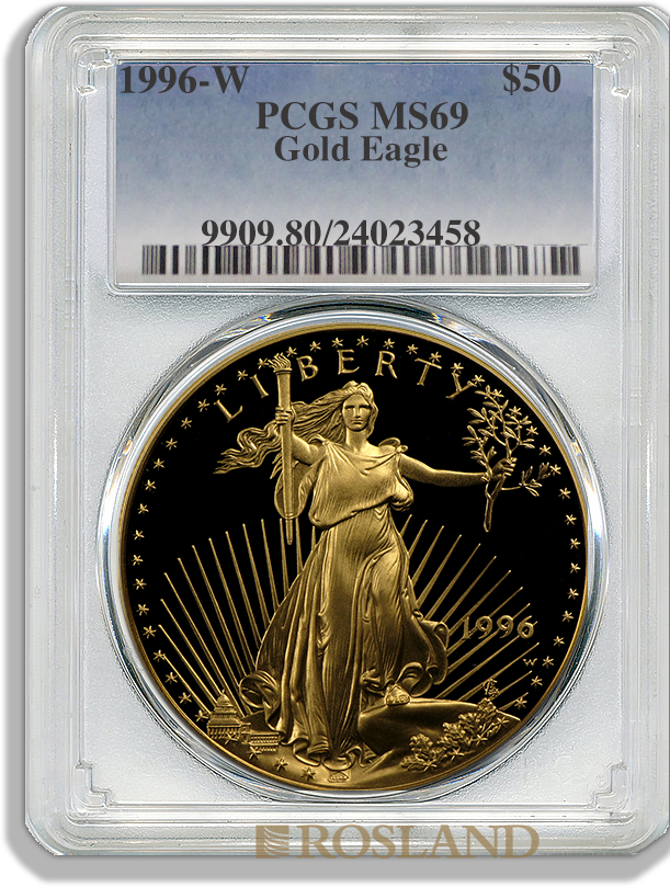 1 Unze Goldmünze American Eagle 1996 PP PCGS PR-70 (W, DCAM)