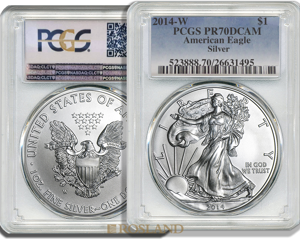 1 Unze Silbermünze American Eagle 2014 (W) PP PCGS PR-70 DCAM