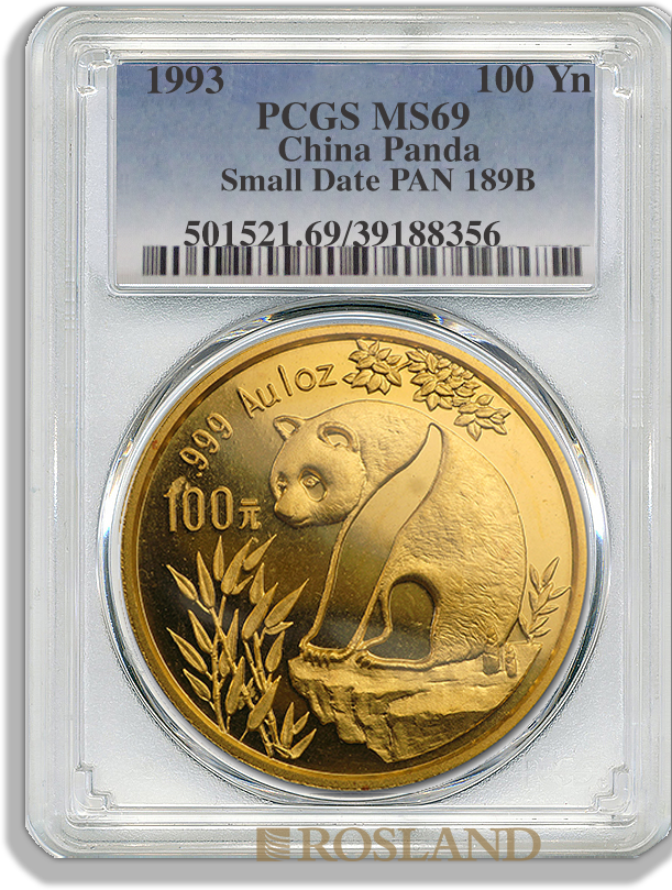 1 Unze Goldmünze China Panda 1993 PCGS MS-69