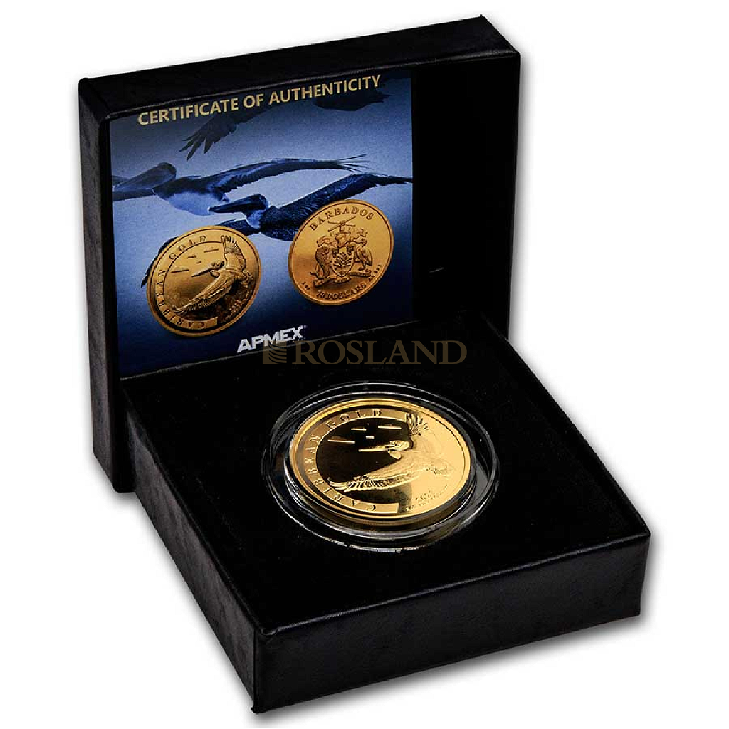 1 Unze Goldmünze Barbados Pelikan 2021 (Box, Zertifikat) 