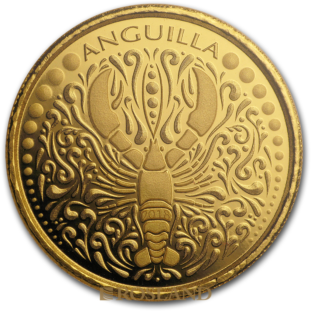 1 Unze Goldmünze EC8 Anguilla Lobster 2018 (Blister, Zertifikat)