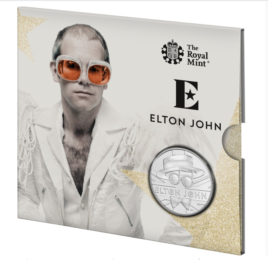 1/2 Unze Silbermünze GB Musiklegenden - Elton John 2020 PP (Box, Zertifikat)