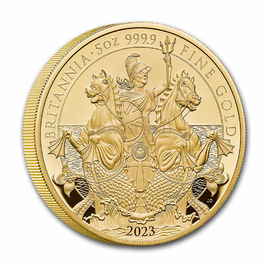 5 Unzen Goldmünze Britannia 2023 PP (Box, Zertifikat)