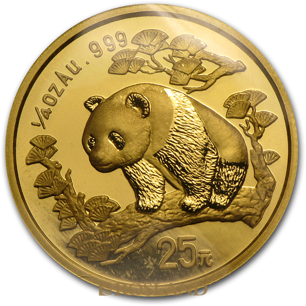 1/4 Unze Goldmünze China Panda 1997 (Großer Jahrgang)