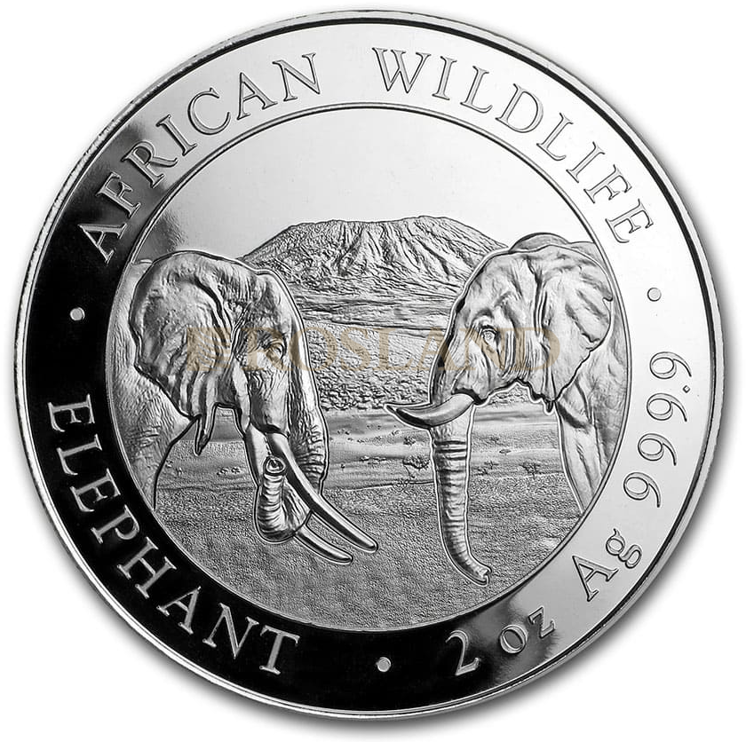 2 Unzen Silbermünze Somalia Elefant 2020