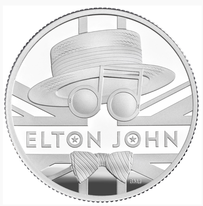 1/2 Unze Silbermünze GB Musiklegenden - Elton John 2020 PP (Box, Zertifikat)