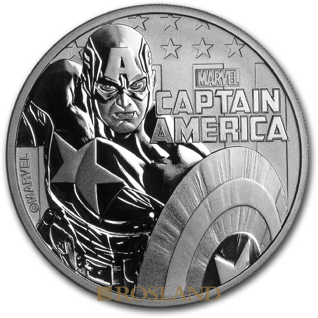 1 Unze Silbermünze Perth Mint Captain America 2018
